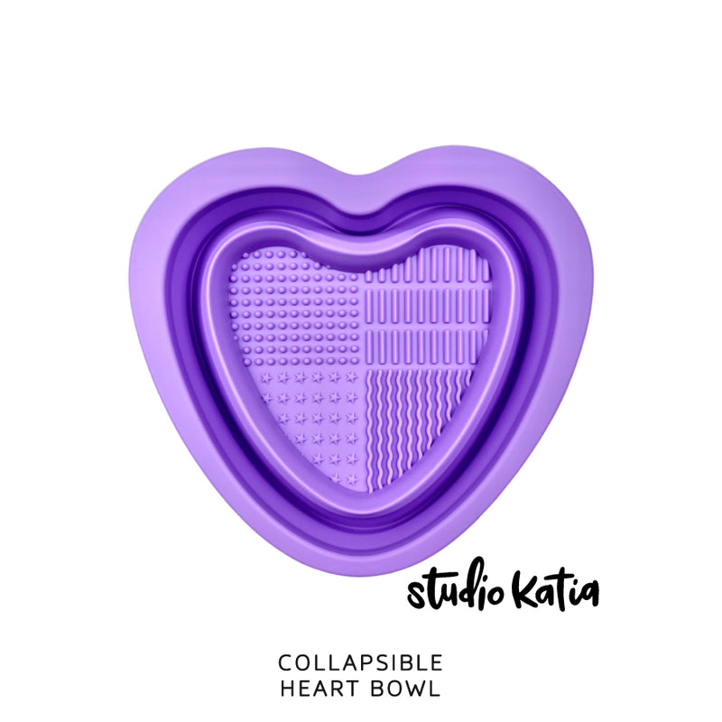 COLLAPSIBLE HEART BOWL - PURPLE