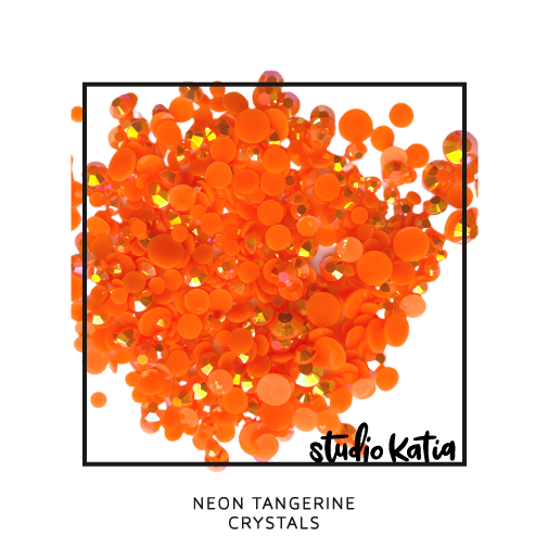 studio katia, embellishments, pearls, crystals, pink, jewels, cardmaking, cards, diy, pretty, shiny, glossy, sparkly, sparkles, cards, shaker, NEON, ORANGE, TANGERINE