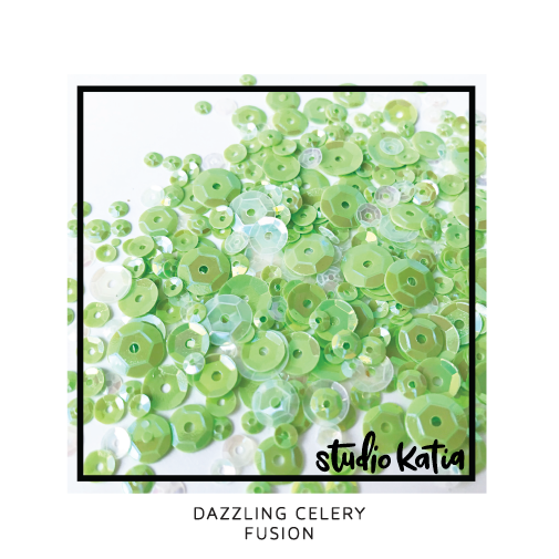 celery, green, summer, spring, scrapbook.com, simon says stamp, shaker card, cardmaking, filler, sequins, fusion, dazzling, studio katia, embellishments