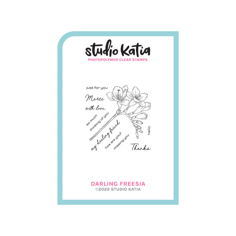 studio katia, freesia, floral, spring, merci, how are you?, cardmaking, cards, greeting, diy