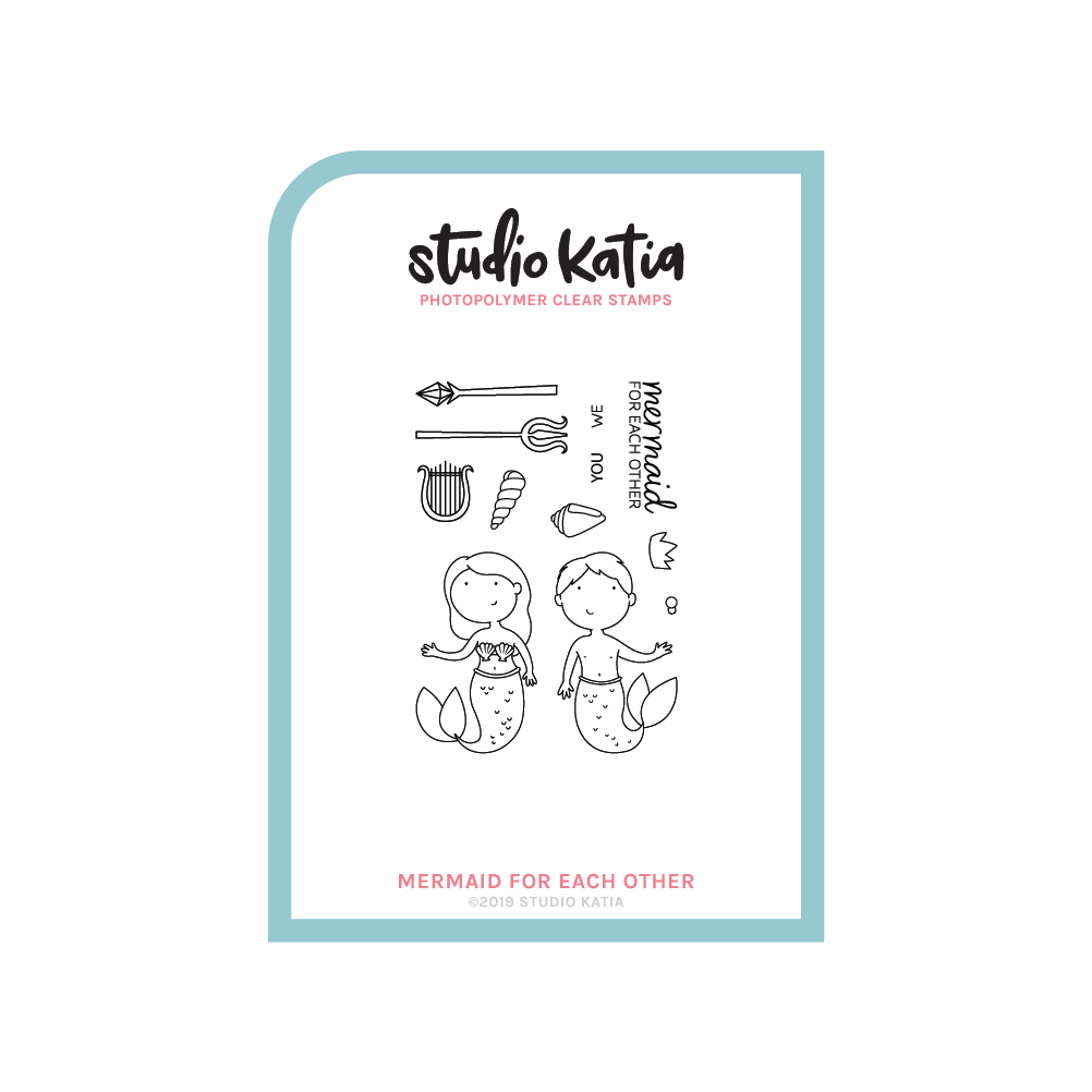 studio katia, clear stamp, love, mermaids, sea, valentines, cute